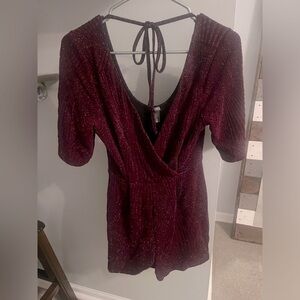 Sparkly Maroon Romper